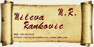 Mileva Ranković vizit kartica
